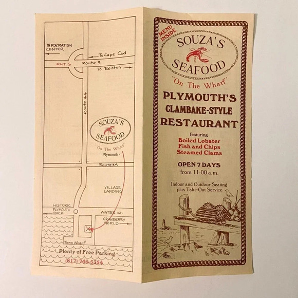 Vintage Souzas Seafood on the Wharf Restaurant Menu Brochure  Pamphlet - Picture 9 of 14